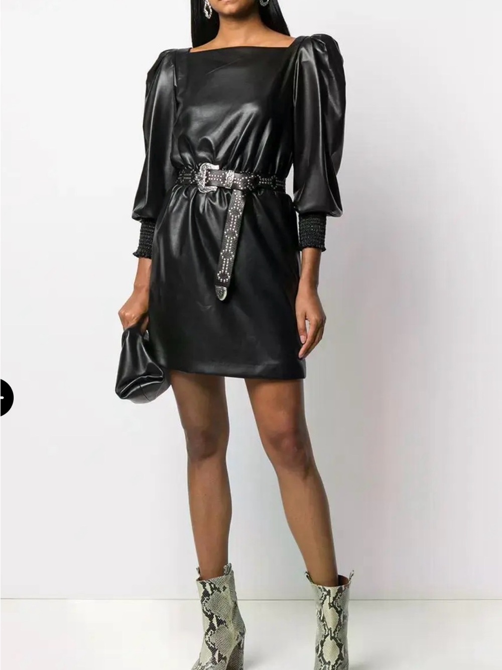 PHILOSOPHY DI LORENZO SERAFINI $875 Vegan Leather Mini Dress